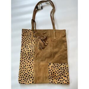 crosstree lane bags leather suede patch design New With Tag Leopard Print Fur